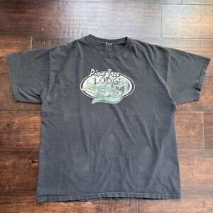Vintage Pine Tree Lodge Taylor's‎ Bayou LaBelle Texas XL T-shirt 4657